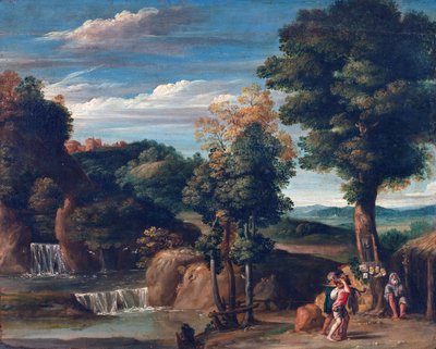 Landschaft mit einem Einsiedler von Domenichino